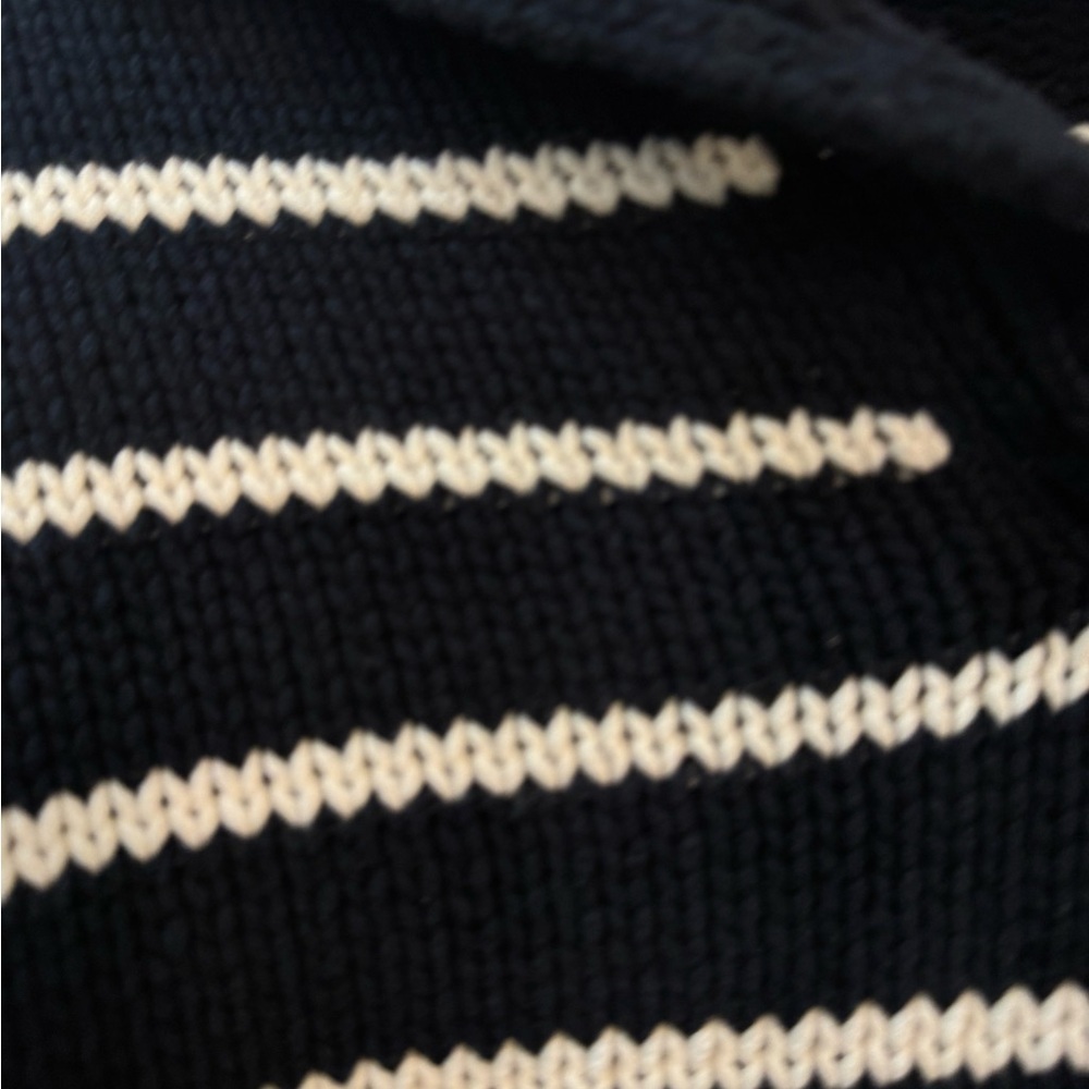 Zara Polo Style Navy and White Sweater Nautical Coastal Grandma Knit Sz M - Picture 5 of 12